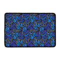 Blue Monarch Butterfly Wings Print Kitchen Mat