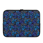 Blue Monarch Butterfly Wings Print Laptop Sleeve