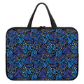 Blue Monarch Butterfly Wings Print Laptop Sleeve With Handle