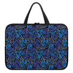 Blue Monarch Butterfly Wings Print Laptop Sleeve With Handle