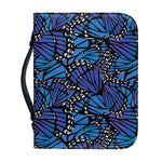 Blue Monarch Butterfly Wings Print Leather Bible Cover