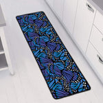 Blue Monarch Butterfly Wings Print Long Kitchen Mat