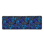 Blue Monarch Butterfly Wings Print Long Kitchen Mat
