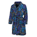 Blue Monarch Butterfly Wings Print Men's Bathrobe