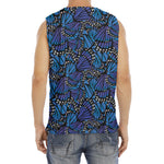 Blue Monarch Butterfly Wings Print Men's Fitness Tank Top