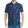 Blue Monarch Butterfly Wings Print Men's Polo Shirt