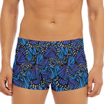 Blue Monarch Butterfly Wings Print Men's Short Boxer Briefs