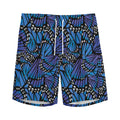 Blue Monarch Butterfly Wings Print Men's Athletic Shorts