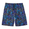 Blue Monarch Butterfly Wings Print Men's Swim Trunks