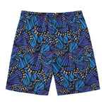 Blue Monarch Butterfly Wings Print Men's Swim Trunks