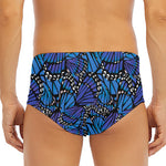 Blue Monarch Butterfly Wings Print Men's Triangle Swim Briefs