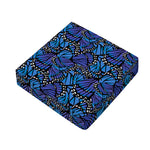 Blue Monarch Butterfly Wings Print Outdoor Seat Cushion Cover