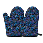 Blue Monarch Butterfly Wings Print Oven Mitts