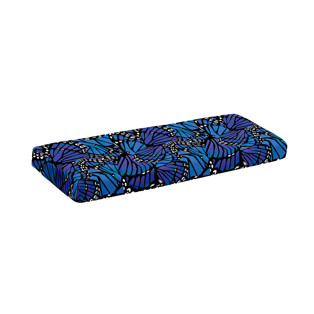 Blue Monarch Butterfly Wings Print Piano Keyboard Cover