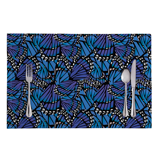 Blue Monarch Butterfly Wings Print Placemat