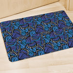Blue Monarch Butterfly Wings Print Polyester Doormat