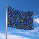 Blue Monarch Butterfly Wings Print Polyester Flag