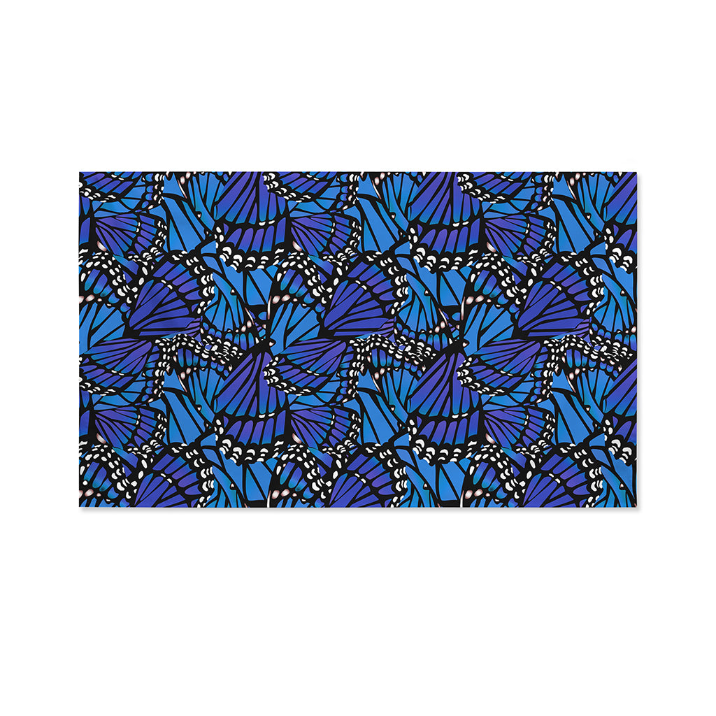 Blue Monarch Butterfly Wings Print Polyester Flag