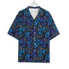 Blue Monarch Butterfly Wings Print Rayon Hawaiian Shirt