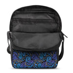 Blue Monarch Butterfly Wings Print Rectangular Crossbody Bag