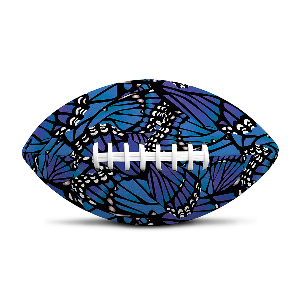 Blue Monarch Butterfly Wings Print Rugby Ball