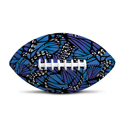 Blue Monarch Butterfly Wings Print Rugby Ball