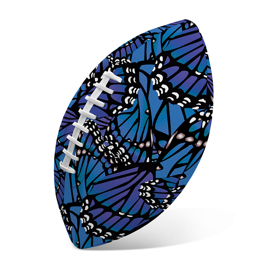 Blue Monarch Butterfly Wings Print Rugby Ball