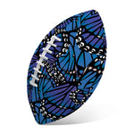 Blue Monarch Butterfly Wings Print Rugby Ball