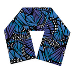 Blue Monarch Butterfly Wings Print Scarf