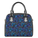 Blue Monarch Butterfly Wings Print Shoulder Handbag