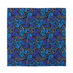 Blue Monarch Butterfly Wings Print Silk Bandana