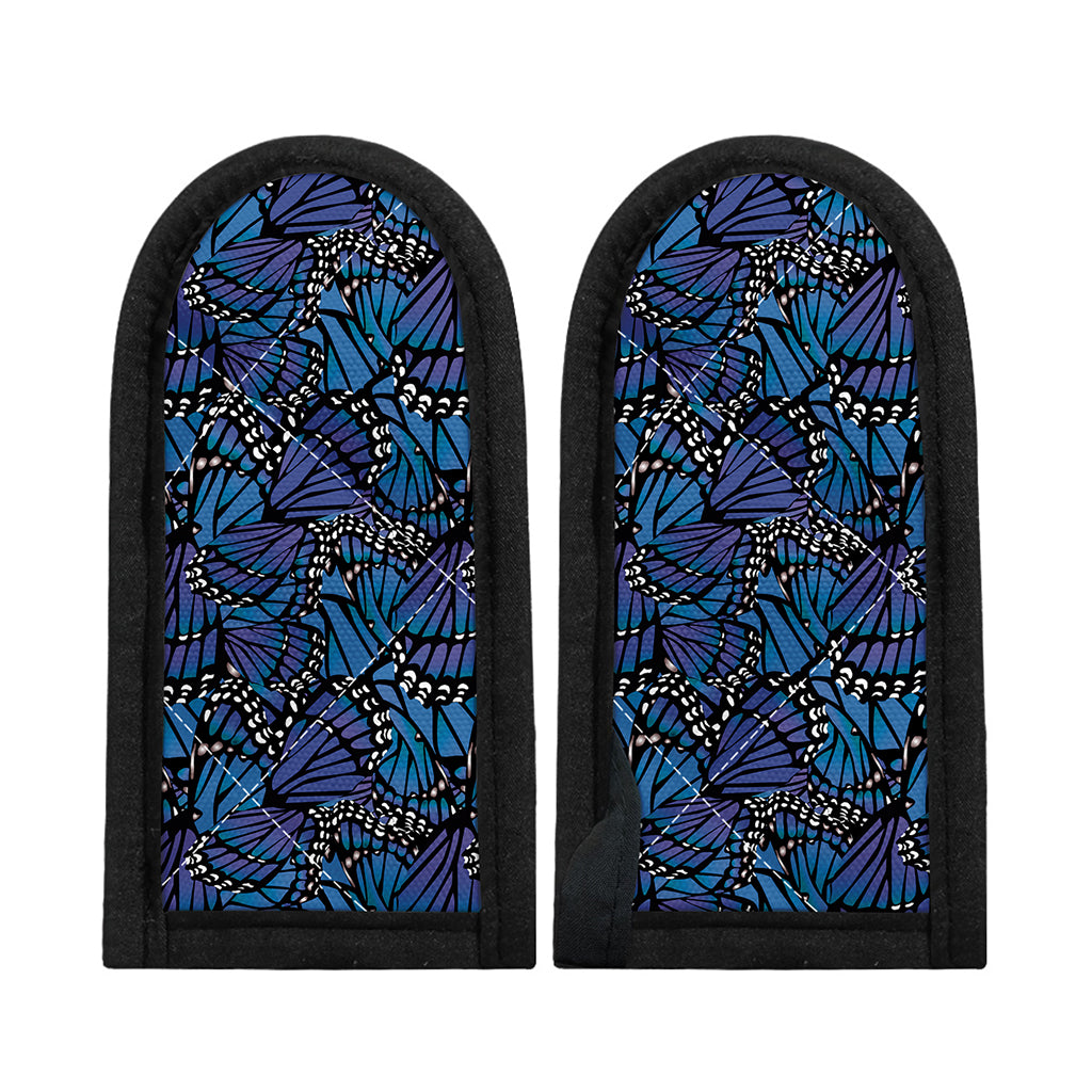 Blue Monarch Butterfly Wings Print Skillet Handle Cover