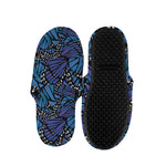 Blue Monarch Butterfly Wings Print Slippers