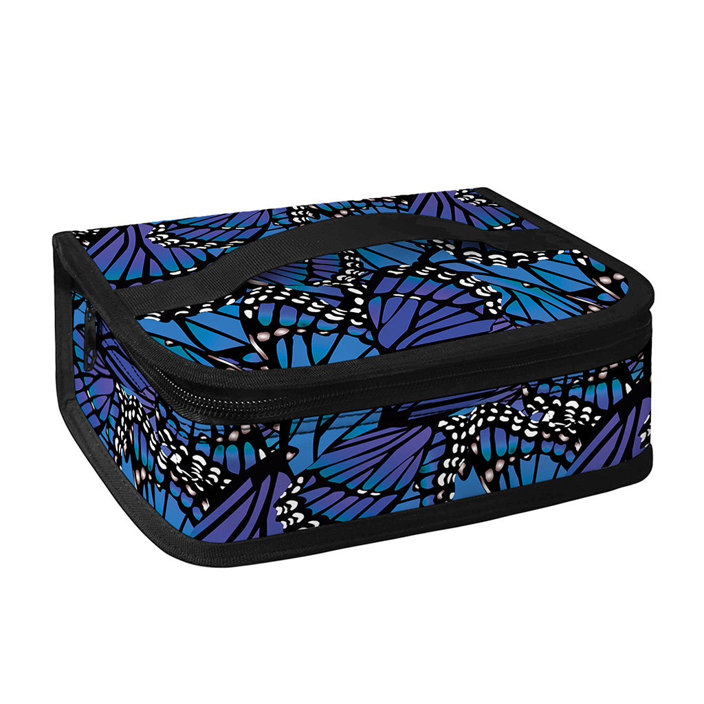 Blue Monarch Butterfly Wings Print Small Lunch Bag