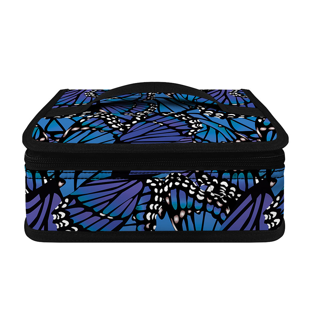 Blue Monarch Butterfly Wings Print Small Lunch Bag