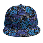 Blue Monarch Butterfly Wings Print Snapback Cap