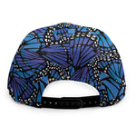 Blue Monarch Butterfly Wings Print Snapback Cap