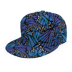 Blue Monarch Butterfly Wings Print Snapback Cap