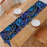 Blue Monarch Butterfly Wings Print Table Runner