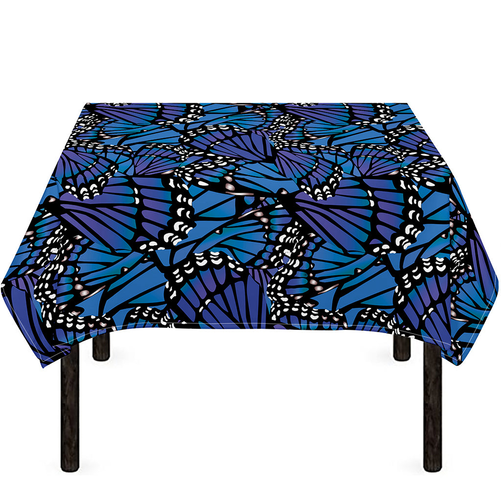Blue Monarch Butterfly Wings Print Tablecloth