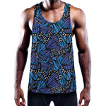 Blue Monarch Butterfly Wings Print Training Tank Top