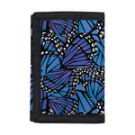 Blue Monarch Butterfly Wings Print Trifold Wallet