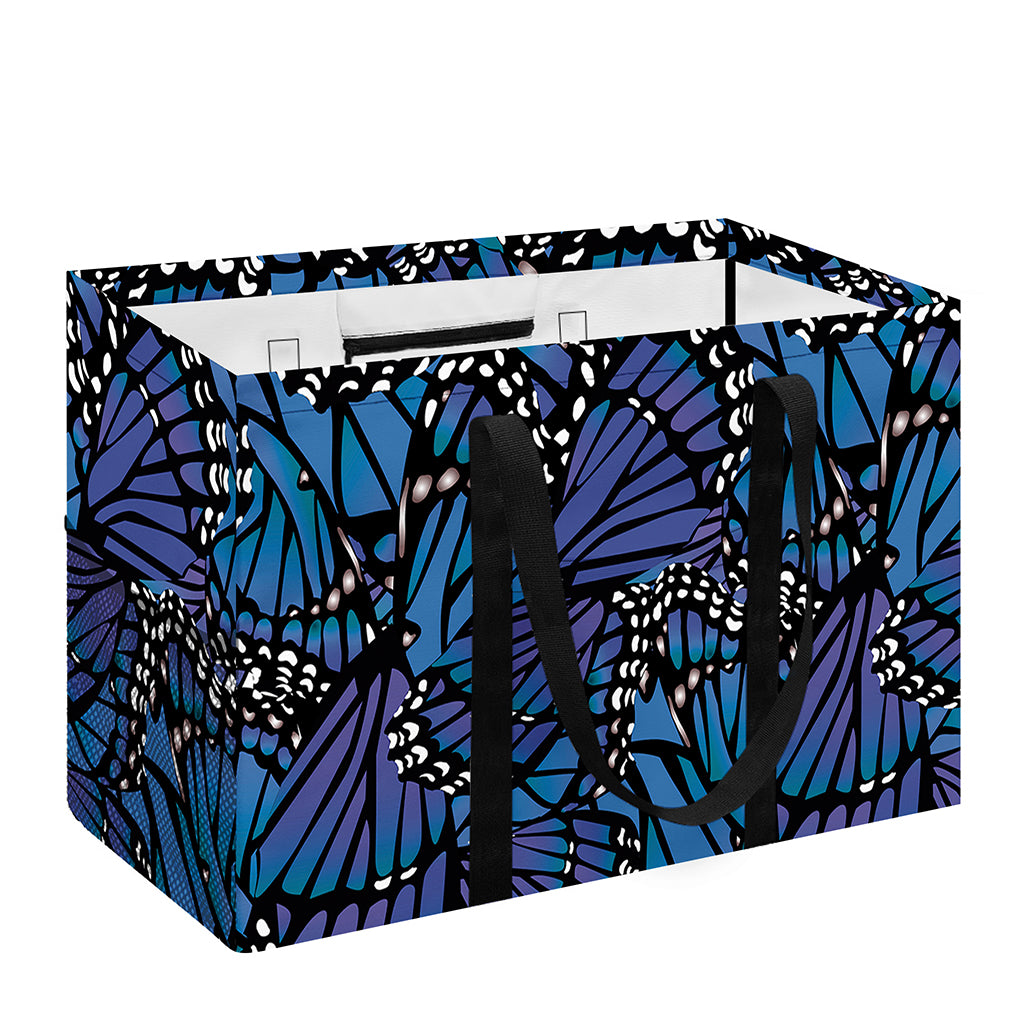 Blue Monarch Butterfly Wings Print Utility Tote Bag