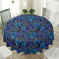 Blue Monarch Butterfly Wings Print Waterproof Round Tablecloth