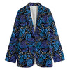 Blue Monarch Butterfly Wings Print Women's Blazer