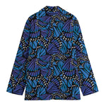 Blue Monarch Butterfly Wings Print Women's Blazer