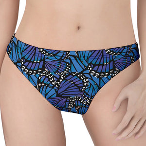 Blue Monarch Butterfly Wings Print Women's Thong