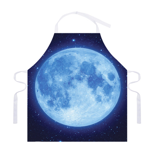 Blue Moon Print Adjustable Apron