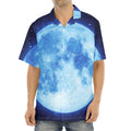 Blue Moon Print Aloha Shirt
