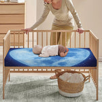 Blue Moon Print Baby Crib Sheet